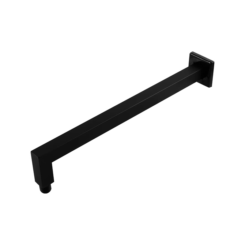 25*25*400 Modern Wall Mounted Square Fixed Matt Black Shower Arm